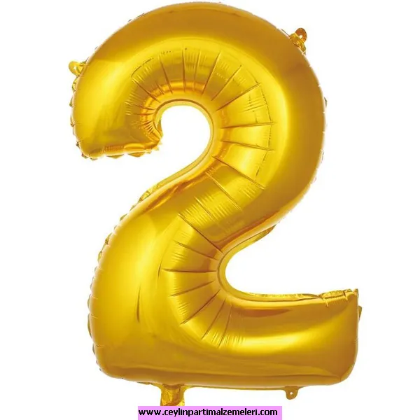 2 Rakam Gold Folyo Balon 